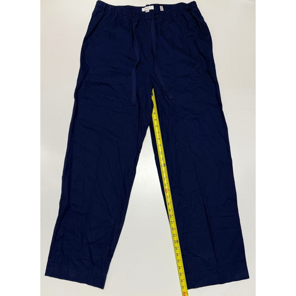 Vince Navy Blue Owen Classic Fit Hemp Drawstring Straight Leg Pants Mens Large